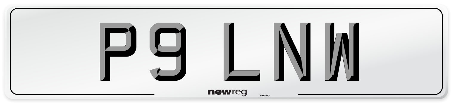 P9 LNW Number Plate from New Reg